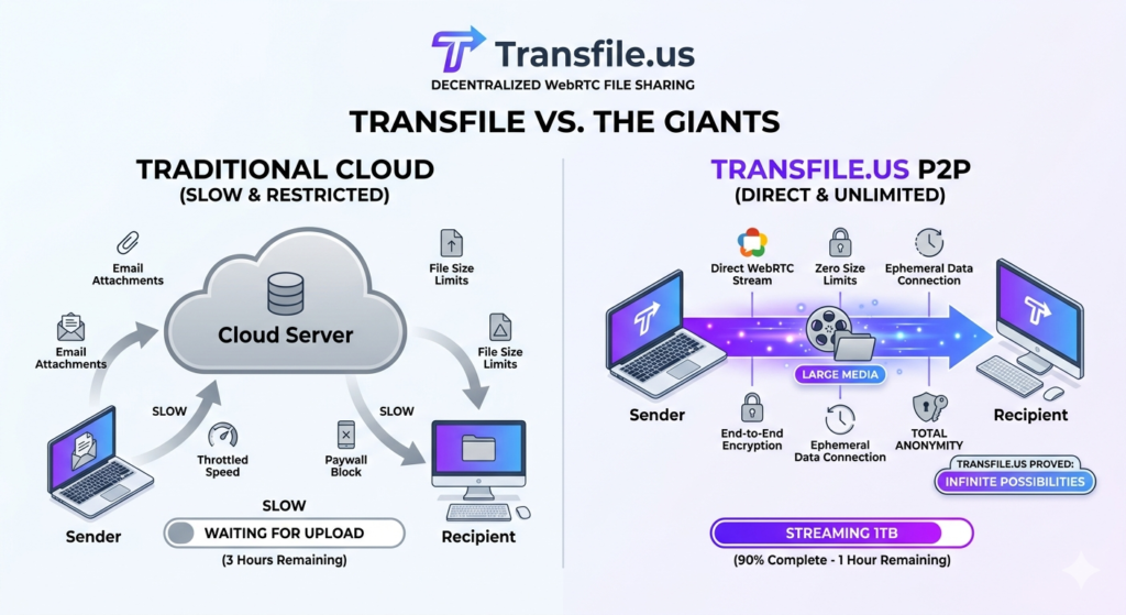 Transfile vs The Giants: Why P2P is the Better Way to Share Media